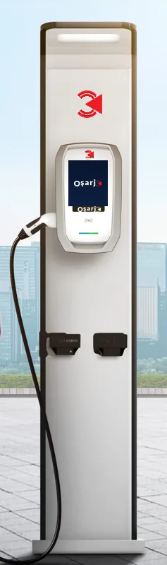 OŞARJ 22 kW AC şarj cihazı direk (pedestal) montaj